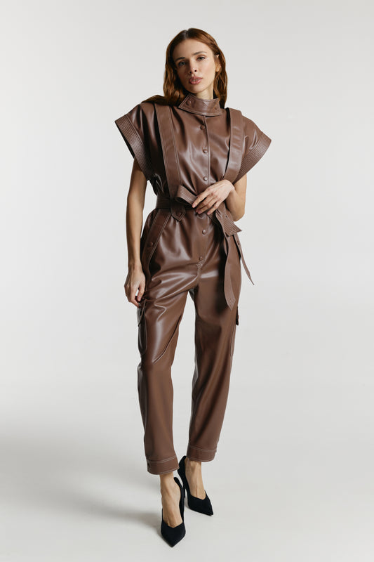 Jumpsuit «Jane» from eco – leather