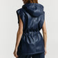 Vest from eco-leather «Betty» with a hood